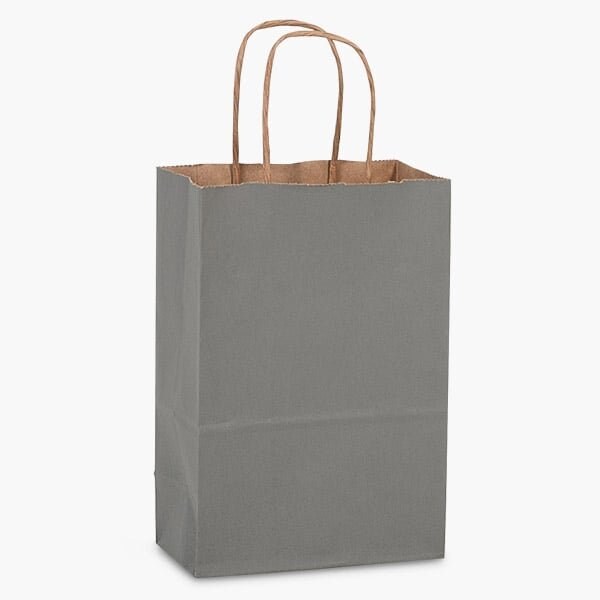 Nashville Wraps Charcoal Gray Recycled Kraft Bags, Rose 5.5x3.25x8.375", 100PK HRTCG - main