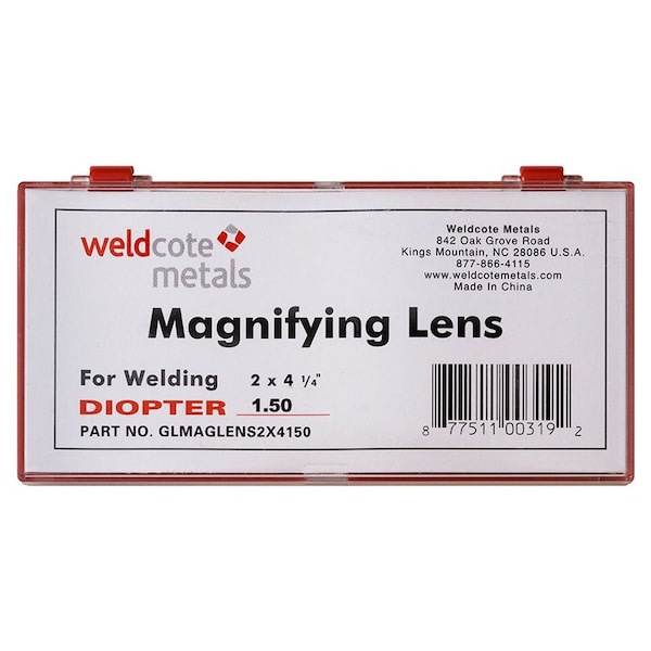 Weldcote .75 Glass Magnifying Lens 2in x 4 1/4, 6PK GLMAGLENS2X475 - main