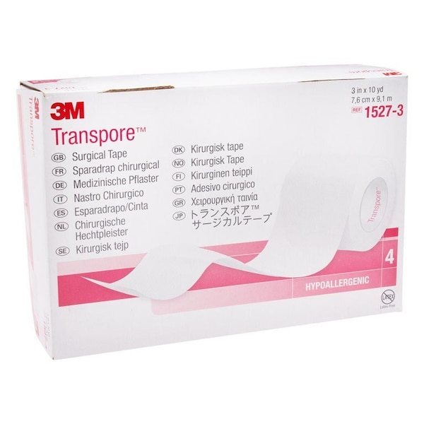 3M Transpore Tape, 3"x10 Yards, 4PK 1527-3-CS - main
