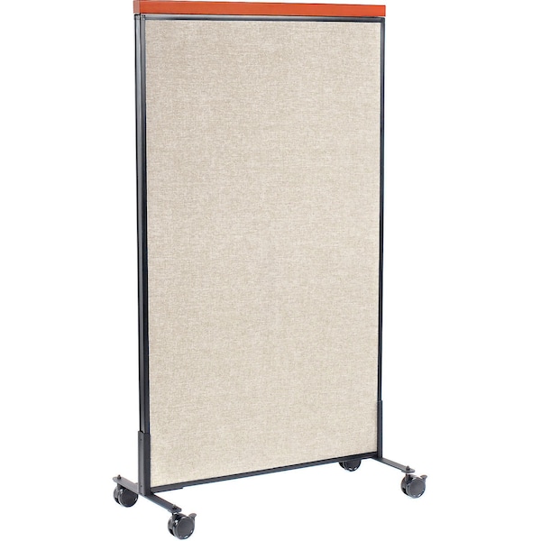 Global Industrial Interion Mobile Deluxe Office Partition Panel, 36-1/4"W x 64-1/2"H, Tan 694968MTN - main