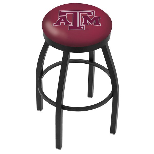 Holland Bar Stool Co 36" Blk Wrinkle Texas A&M Swivel Bar Stool, Accent Ring L8B2B36TexA-M - main
