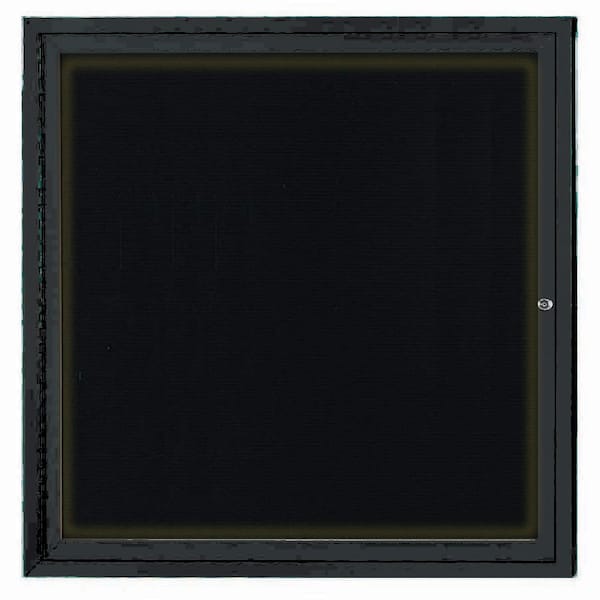 Aarco Illuminated Outdoor Enclosed Directory w/ Al Frame, Powder Coated Black, 36''Hx36''W OADC3636IBK - main