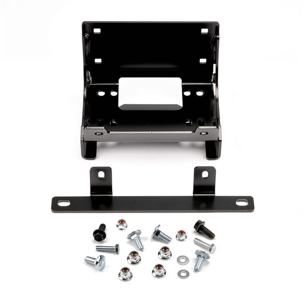 Warn Winch Mount For 4000 to 4500 Pound Winches; Fixed Mount; Powder Coated; Black 101678 - main