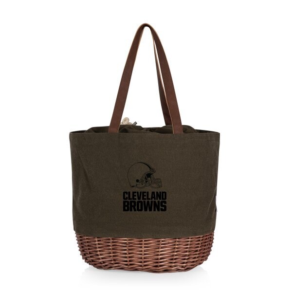 Picnic Time Family Of Brands NFL Cleveland Browns - Coronado Canvas and Willow Basket Tote 203-00-140-084-2 - main