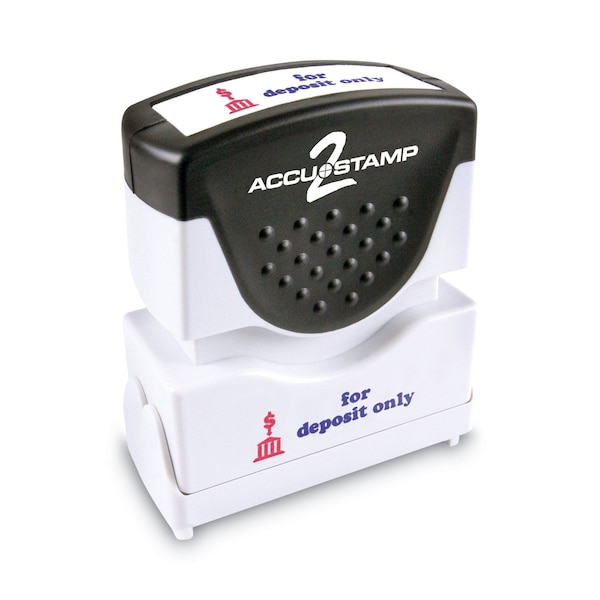 Accu-Stamp2 Stamp, Red/Blue, For Deposit Only, 1-5/8x.5 035523 - main