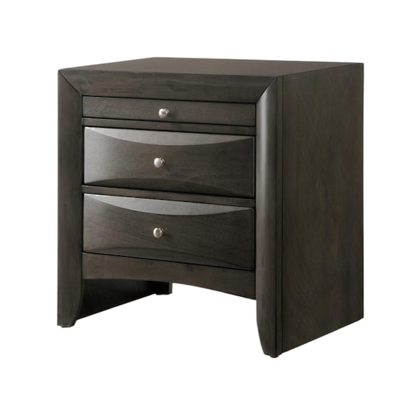 Homeroots 25" Solid Wood Two Drawer Nightstand 318717 - main