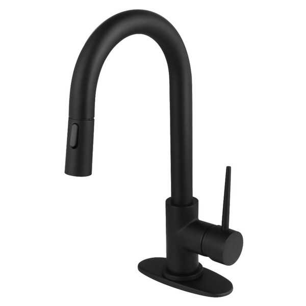 Kingston Brass Single-Handle Pull Down Sprayer Bar Faucet, Matte Black LS2460NYL - main