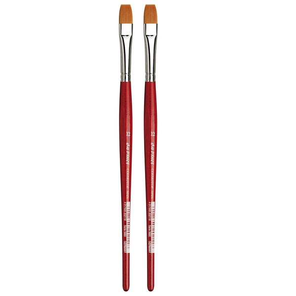 Da Vinci COSMOTOP-SPIN Silk painting Brush, Synthetic, Watercolor, Flat, Size 12, 2PK VA-5880_12 - main