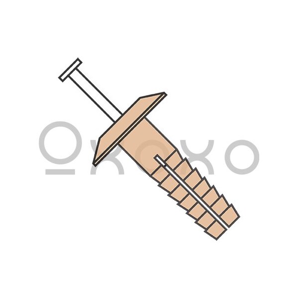 Oxoxo 1/4X3/4 Two Piece Nylon Anchor Rivet Truss Head Nylon Pin Beige, 1000PK 461756 - main