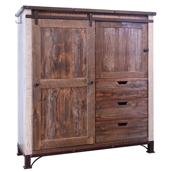 Homeroots 55" Brown Solid Wood Three Drawer Gentlemans Chest 524577 - main