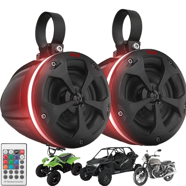 Pyle Pyle PLUTV45BTR Marine Bluetooth ATV/Golf Cart Tower Speakers - 800W, Waterproof with RGB Lights PLUTV45BTR - main