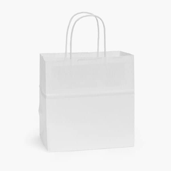 Nashville Wraps White Kraft Paper Shopping Bags, Junior 8x5x8in, 250PK JRWH - main