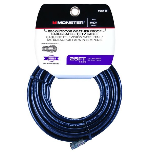 Monster Cable Just Hook It Up 25 ft. Weatherproof Video Coaxial Cable 140039-00 - main