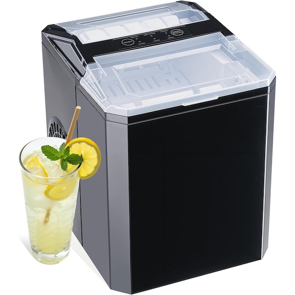 Healsmart Countertop Ice Maker, 9 Ice Cubes Ready in 6 Minutes, 26lbs/24Hrs, 2 Sizes Bullet Ice, Se 3A88HKICEM26BLKV3 - main
