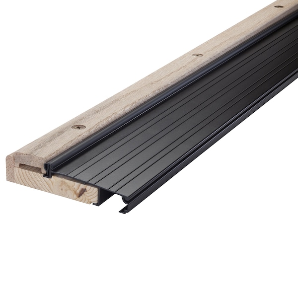 M-D Building Products 4-9/16 in. x 1-1/8 in. x 36 in. Brown Adjustable Aluminum & Hardwood Threshold 77792 - main