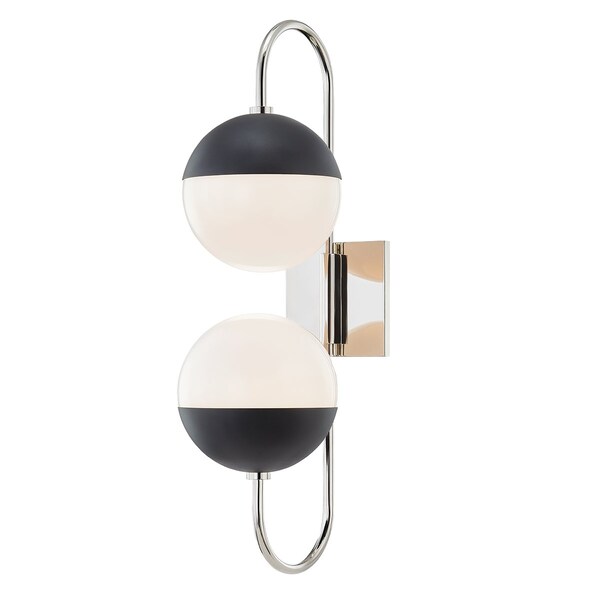 Mitzi Renee 2 Light Wall Sconce 21.75 In. Polished Nickel/Black H344102B-PN/BK - main