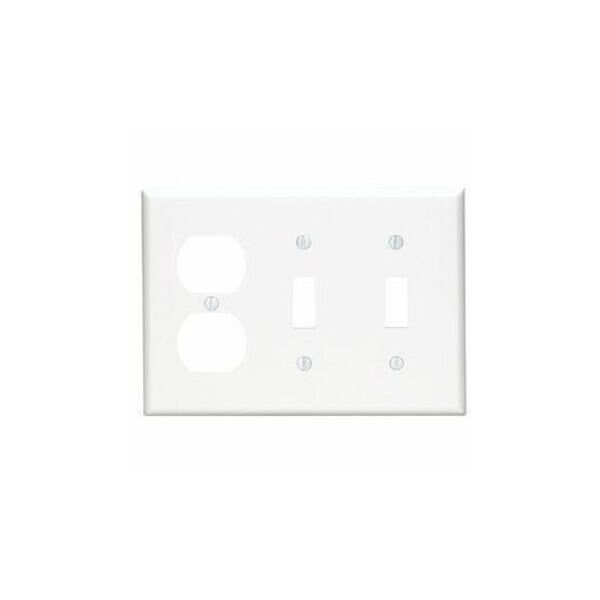 Leviton Combination Wallplate, Standard Size, Gang 3, White 80721-W - main