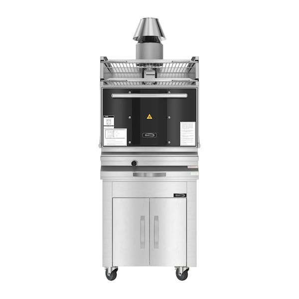 Koolmore 28.15 inch Stainless Steel Professional Charcoal Oven With Warming Racks And Bottom Cabinet KM-CHO28-SS-TRB - main