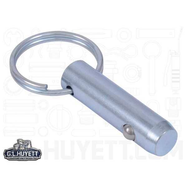 Huyett Detent Pin, Zinc Plated Medium Carbon Steel, 0.500 in Dia x 1.000 in Effective L x 0.505 in Hole Dia DTP-0500-1000 - main