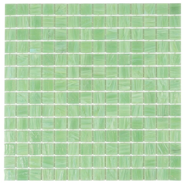 Apollo Tile Celestial 12 in. x 12 in. Glossy UFO Green Glass Mosaic Wall and Floor Tile 20 sq. ft./case, 20PK APLST88GN414A - main