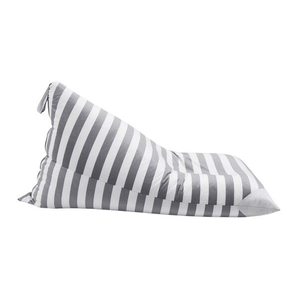 Homeroots 35" Gray And White Fabric Striped Bean Bag Cover 546268 - main