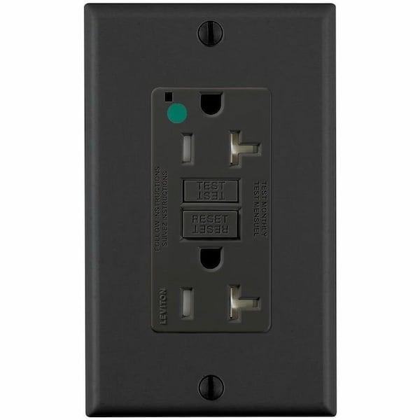 Leviton SmartlockPro GFCI 20A HG/TR/PI Black GFTR2-HFE - main