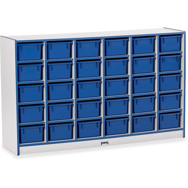Jonti-Craft Rainbow Accents 30 Cubbie-Tray Mobile Storage, with Trays, Blue 0431JCWW003 - main