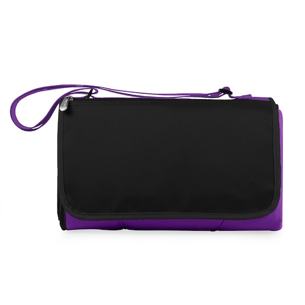 Picnic Time Family Of Brands Blanket Tote Outdoor Picnic Blanket, Purple with Black Flap 820-00-101-000-0 - main