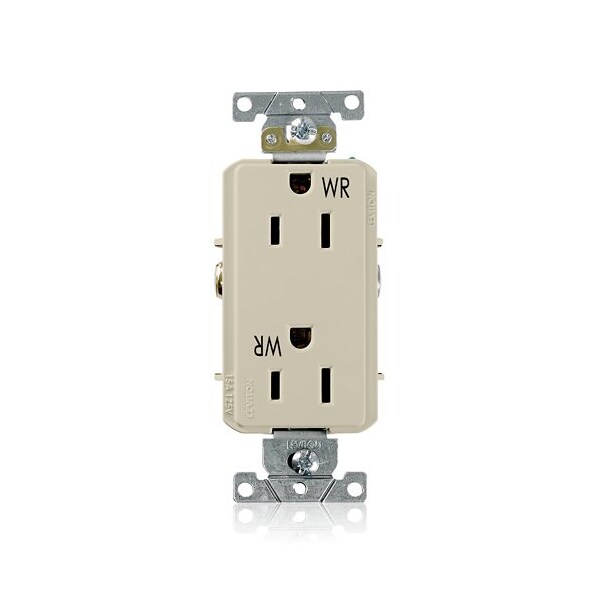 Leviton Receptacle Outlet, 15A, Ivory, 125V WDR15-I - main