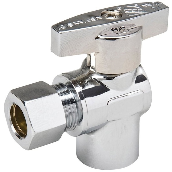 Southland Stop Valve, 3/8 x 1/2 in Connection, Compression x Sweat, 125 psi Pressure, Brass Body 190-432HC - main