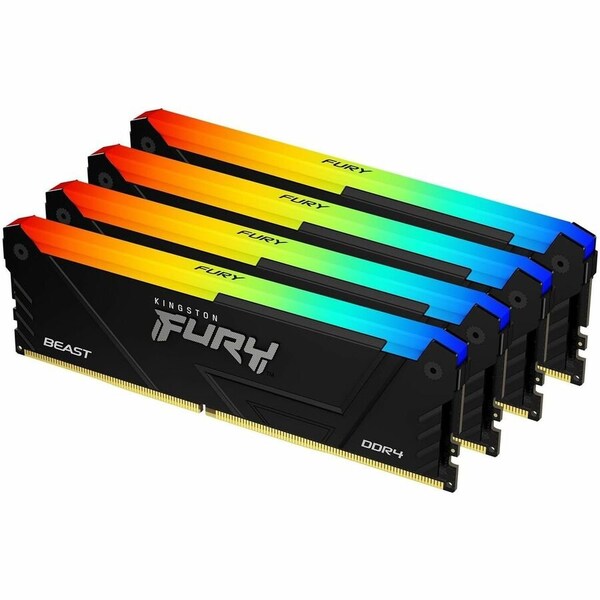 Kingston 64GB 3600MT/S DDR4 CL18 DIMM (KIT OF 4) FURY BEAST RGB KF436C18BB2AK4/64 - main