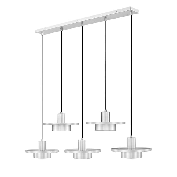 Z-Lite Ludo Brushed Nickel 5 Light Linear Chandelier 829P12-5L-BN-LED - main