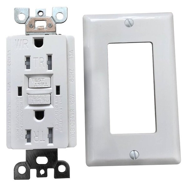 Genmax Genmax GFCI Wall Receptacle, 15 A, White TRWR15WST - main