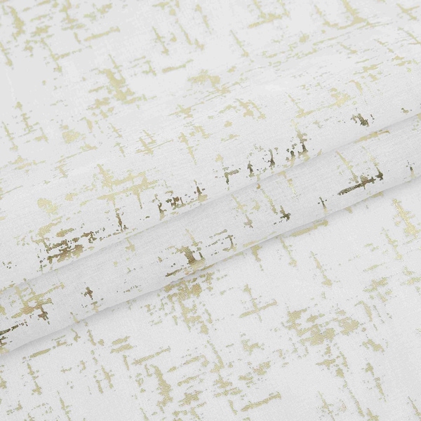 Homeroots 72" White And Gold Abstract Shower Curtain 720608 - main