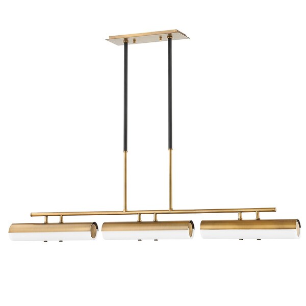 Troy Lighting Titus 3 Light Linear 48.5 In. Patina Brass F3248-PBR/SBK - main