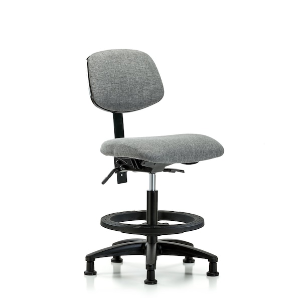 Blue Ridge Ergonomics Chair, Fab, Med Bench, Tilt BF Glides, Gry, No Arms, 22" to 29" Height, Gray BR-FMBCH-RG-T1-A0-BF-RG-F44 - main