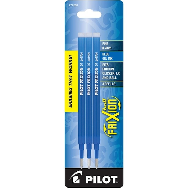 Pilot Refill for Pilot FriXion Pens, Fine Point, Blue Ink, 3/Pk 77331 - main