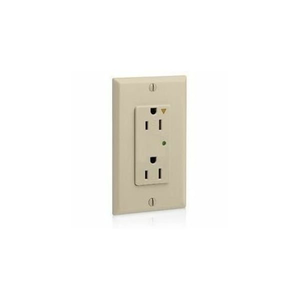 Leviton Surge Protector Receptacle, 15 Amp, 125 Volt, 5-15R NEMA, Ivory 5280-IGI - main