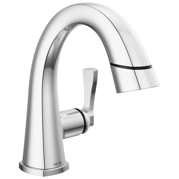 Delta Stryke Single Handle Pull-Down Bathroom Faucet In Lumicoat Chrome 577-PD-PR-DST - main