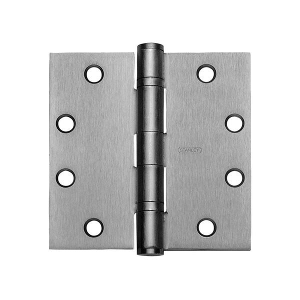 Stanley Security Five Knuckle Ball Bearing Hinge 4 1/2 in x 4 1/2 in, Full, Non-Removable Pin, Satin Stainless Steel FBB191NRP 4-1/2X4-1/2 32D - main