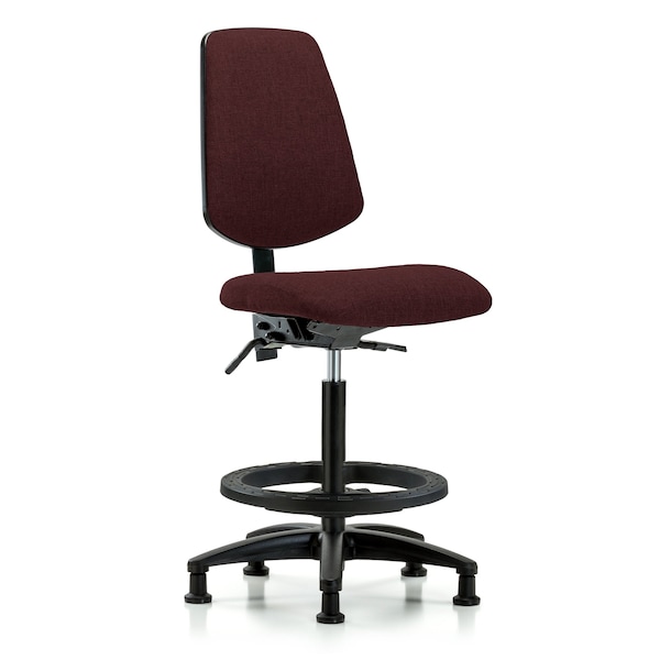 Blue Ridge Ergonomics Fab Hi Bench Chair, Med, Bk, BF, Glds, Bur, No Arms, 26" to 35-1/2" Height, Burgundy BR-FHBCH-MB-RG-T1-A0-BF-RG-F41 - main