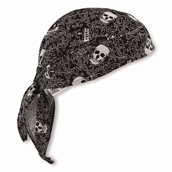 Ergodyne Chill-Its 6615 Bandana Doo Rag with Terry Cloth Sweatband, One Size Fits Most, Skulls 12519 - main