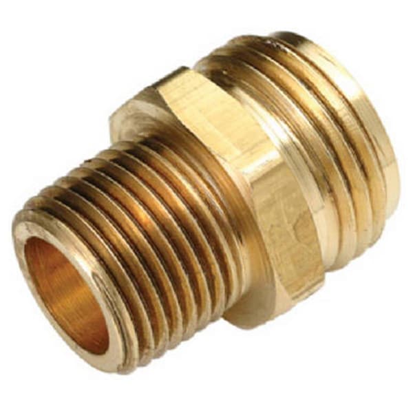 Gizmo 757478-1208 .75 in. Male Garden Hose x .5 in. Male Iron Pipe, Brass Adapter GI585090 - main