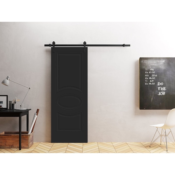 Vdomdoors Modern Barn Door 24" x 80" inches / Mela 7001 Painted Black / 6.6FT Rail Track Heavy Hardware Set / MELA7001BD-B-TCF-24 - main