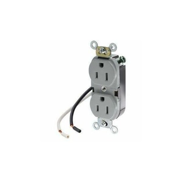 Leviton Leaded Dup 15A 125V Self-Gr Gry 5040-CGY - main