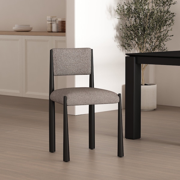 Manhattan Comfort Lennor Metal Boucle Side Chair in Mushroom - Set of 2 DC1502-3 - main