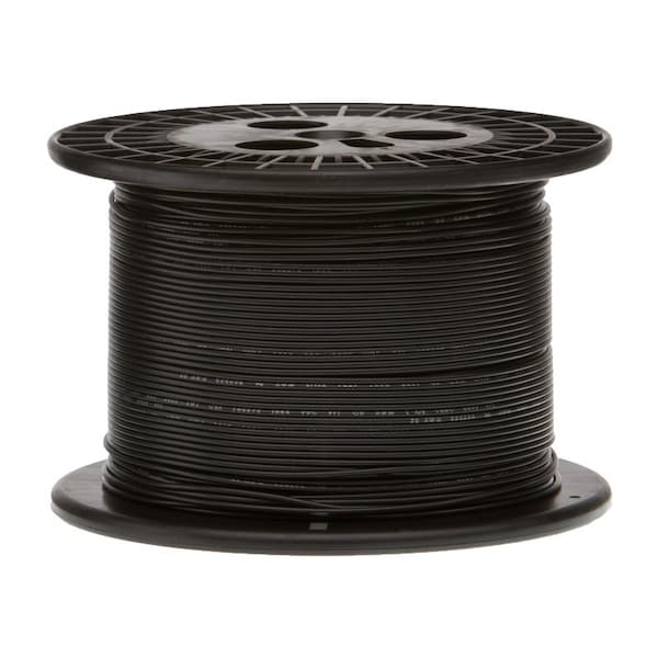 Remington Industries 16 AWG Stranded Hook Up Wire, Black, 1000 ft, 0.077" Diameter, 300V 16UL1061STRBLA1000 - main
