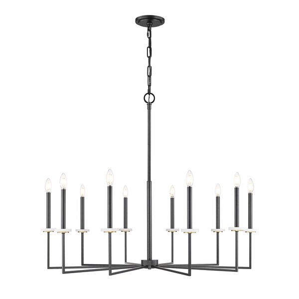 Z-Lite Gaultier Matte Black+Modern Gold 10 Light Chandelier 6100-10MB - main