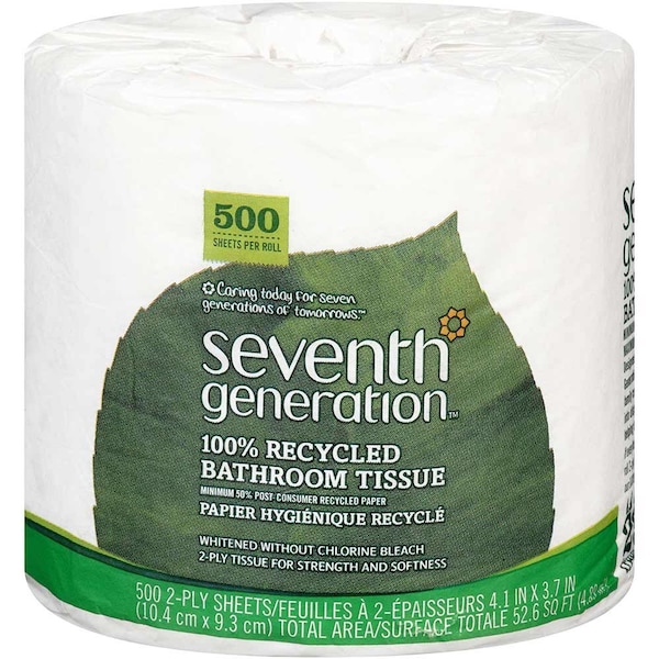 Seventh Generation Bathroom Tissue Paper, 500 sheets per roll, 60PK 13703 - main