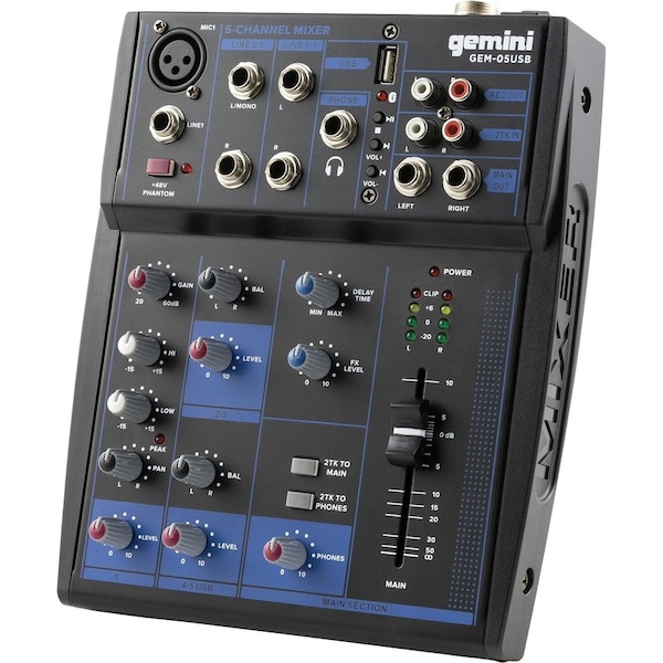 Gemini GEM-05USB GEM-05USB Compact 5-Channel Bluetooth Audio Mixer GEM-05USB - main